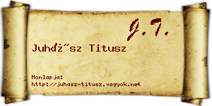 Juhász Titusz névjegykártya
